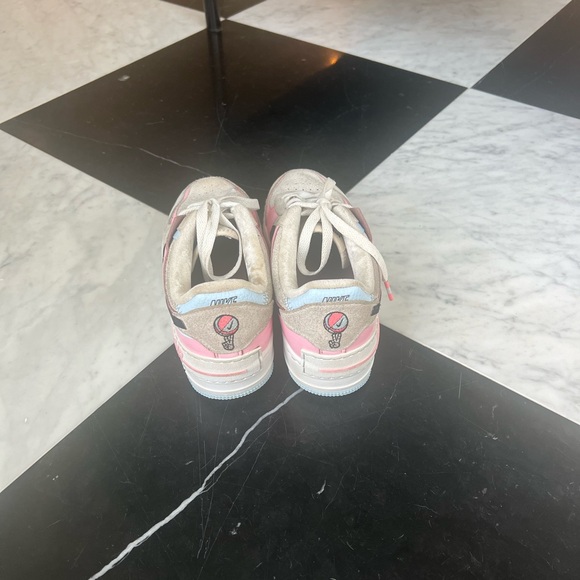 Women’s Air Force 1 Shaw “Hoops Pack” Soft Pink size 6 - Picture 2 of 6